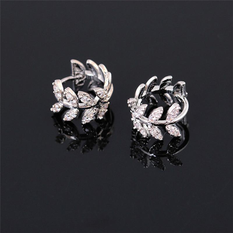 Fashionable Branch Diamond Earrings, Simple and Elegant Willow Leaf Earrings