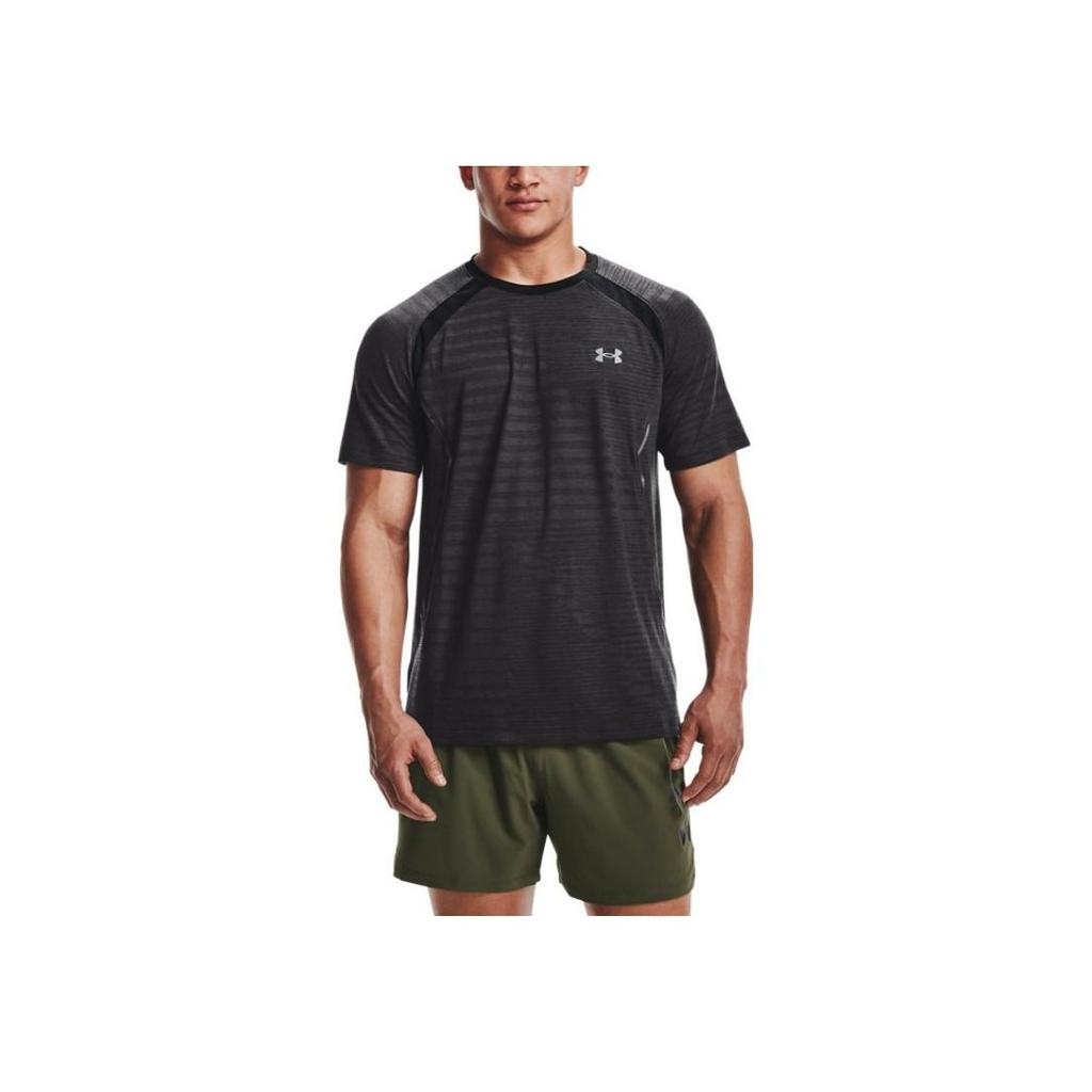 Under Armour Phantom Run Solid Logo Breathable Short Sleeve T-Shirt Men Tops Gray 1367535-010