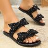 Fashion Polka Dot Bowknot Flat Sandals for Women 2025 Summer Fashion Comfortable Beach Slippers Woman Lightweight Casual Outdoor Slides