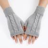 New Autumn and Winter Men's and Women's Half Fingered Woolen Gloves with Twisted Hair Warm and Fashionable Fake Sleeves and Knitted Sleeves
