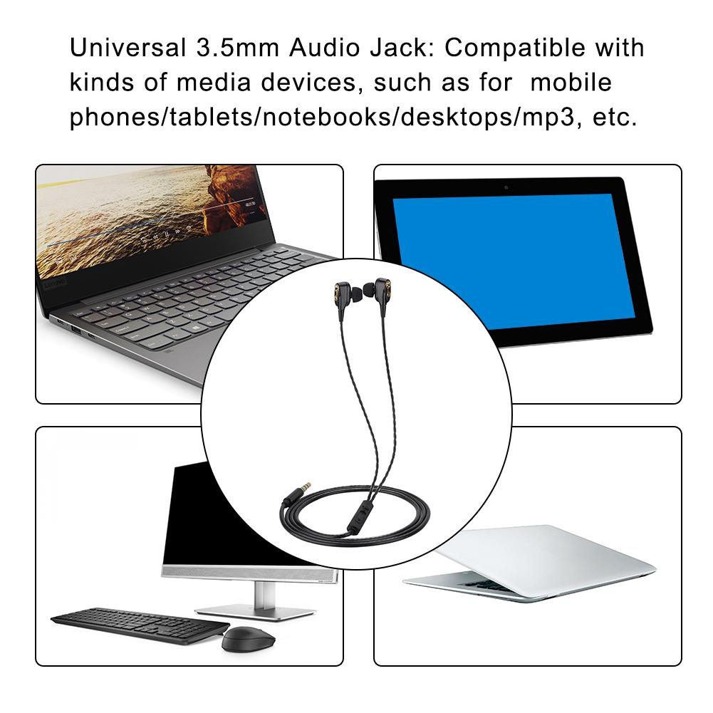 3.5mm Wired Earphones Stereo Headphones Comfortable Wearing In Ear Gaming Earbuds(Black)