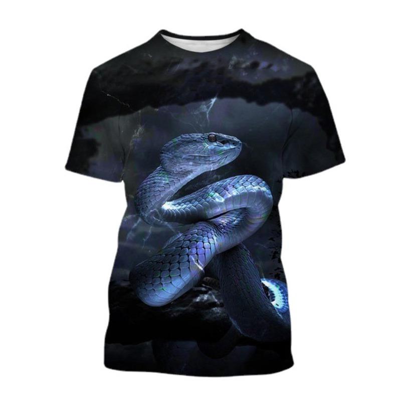 Cobra Series 3D Printed Men's Casual Short Sleeved T-shirt