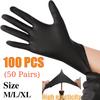 New 100PCS Black Nitrogen Glove Household Disposable Gloves Kitchen Cooking Food Cleaning Car Laundry Cleaning Waterproof Gloves