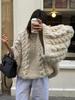 Oversize Knit Pullover Women Casual Lazy Round Neck Kink Solid Sweater Female Loose Sleeves Knitwear Lady