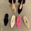 Fashion Fashion Pointed Toe Fur Ballet Flats Woman Winter Warm Plush Shallow Loafers Ladies Concise Furry Solid Mocasines Dress Shoes
