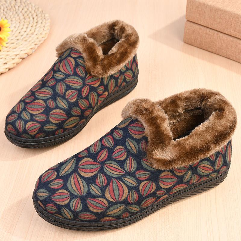 Winter Old North Cotton Shoes Women's Velvet Warm Elderly Grandma Cotton Boots Thickened Non-slip Middle-aged and Elderly Mother Shoes Short Boots