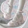 2025 New Cute Round Head Mary Jane Small Leather Shoes Lolita Bow Princess Style Height Show Legs Long Single Shoes
