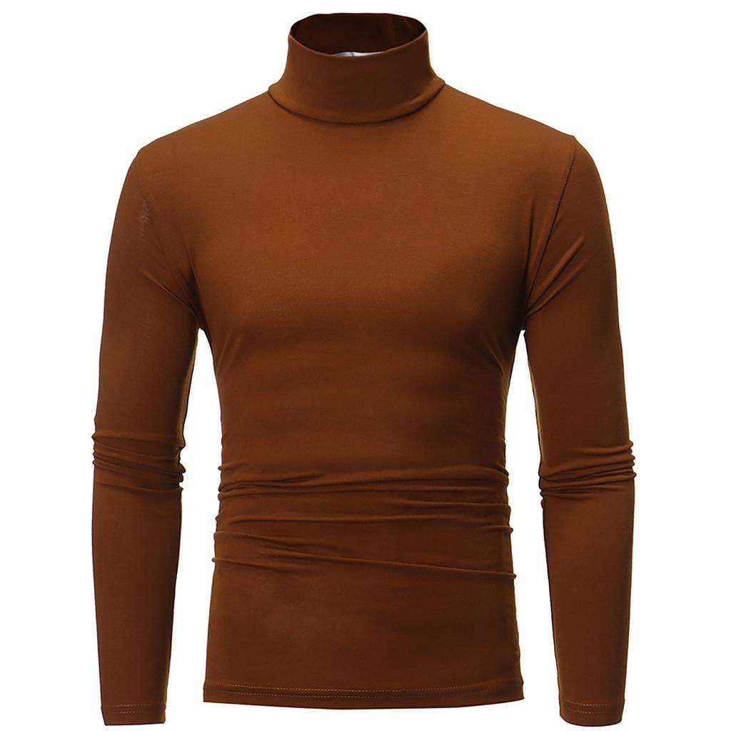 Men's Autumn Winter Turtleneck Long Sleeve Slim Pullover Sweater Blouse Top