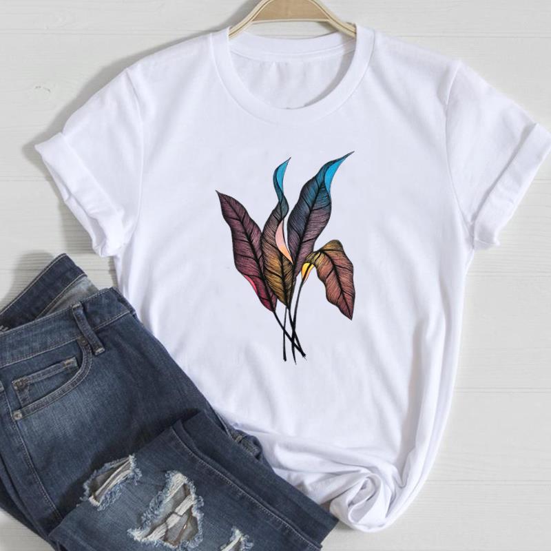 (Asian Size) Women Print Flower Sunflower Trend Cute Style Trend Tee Top Clothing Fashion Tshirt Lady Female Casual Short Sleeve Graphic T-shirt