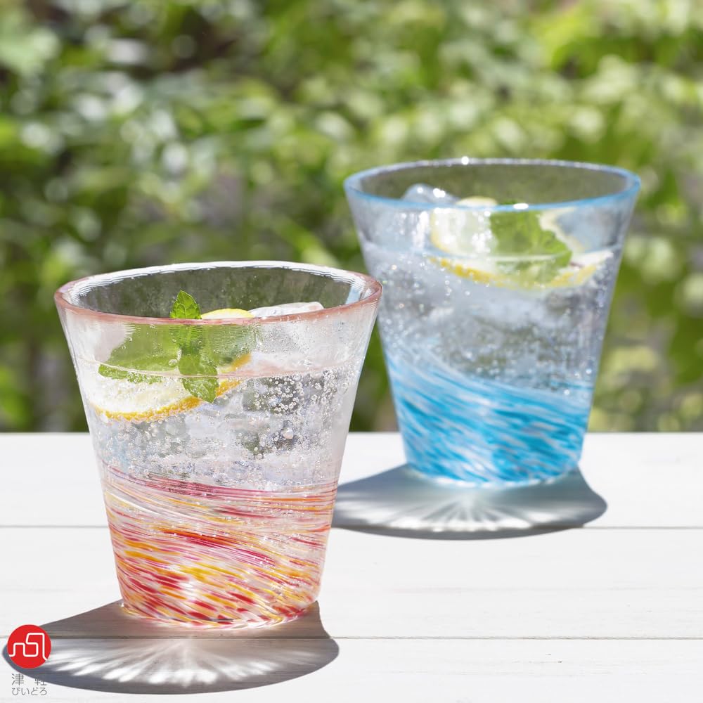 ADERIA Tsugaru Vidro Nihon Color Glass Pair Breeze 260ml Made In Japan Presentation Box Highball Cup Beer Stylish Glass Sake Tumbler Gift Women Day
