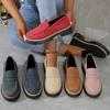 The New Spring and Autumn Loafers Are Large-sized Casual Women's Shoes with Thick Heels and Soles, and A Retro Style