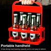 6 Bottle Wine Bottle Carrier Plastic Drink Display Stand Folding Beverage Carrier with Handle Portable Wine Storage Basket for Bar BBQ Picnic