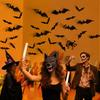 Halloween Bats Decorations Outdoor Indoor 3D Bat Stickers Horror Gothic Theme Paint-Safe Adhesive Waterproof Decals