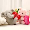 Cartoon Elephant / Pig Holding Heart Plush Toys Cute Soft Lovely Stuffed Animal Pillow Baby Appease Dolls Birthday Festival Gift
