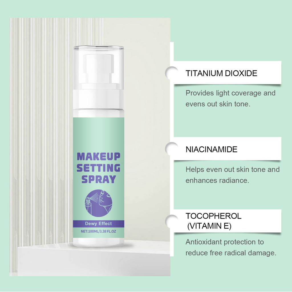 Moisturizing Setting Spray Makeup Long-Lasting Moisturizing Oil Control Natural Lightweight Moisturizing Portable Setting Spray 100ml