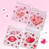50/100pc Valentine's Day Cartoon Pattern Heart-shaped Transparent Glass Paper Bag Valentine's Day Happy Party Packaging Supplies
