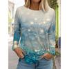 Women's Long Sleeved T-shirt Casual Festive Gift Clothing Autumn  Fashion Snowflake Pattern Harajuku Christmas Day Family Tops