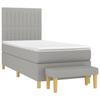 3137285 vidaXL Divan Bed with Mattress Light Grey 90x200 Cm Fabric.