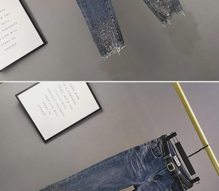 Summer 2024 Women's High-Waist Slim Fit Denim Pencil Jeans – Seven-Point Length