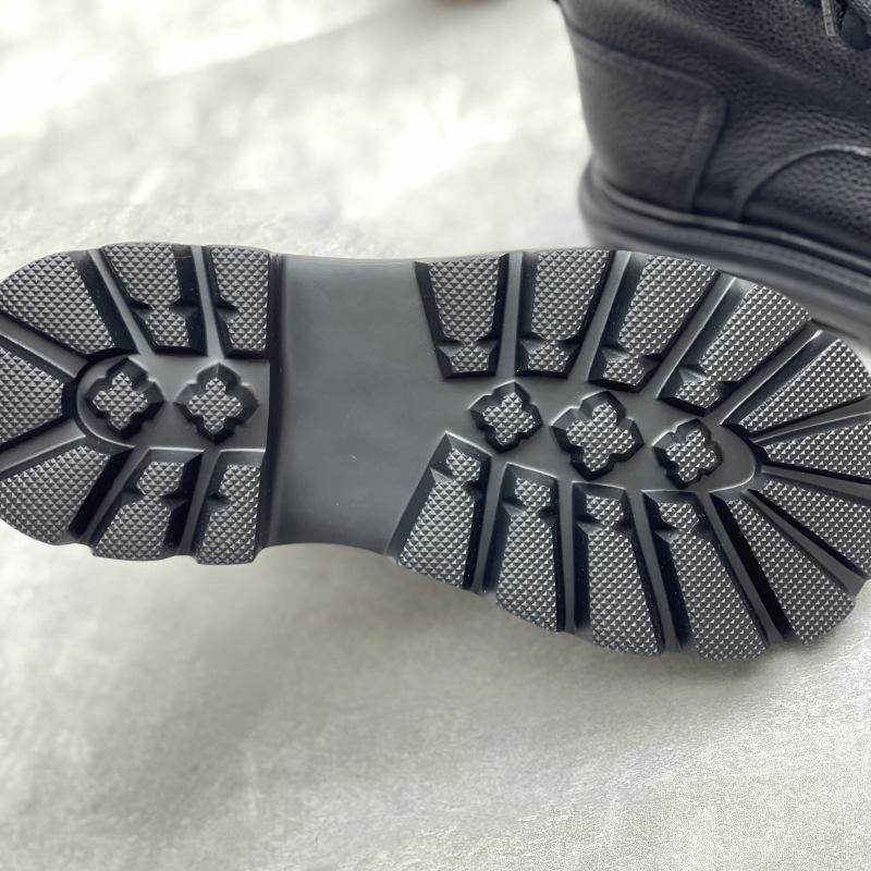 Johnature British Style Genuine Leather Thick Soled Short Boots Versatile Women's Shoes