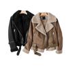 Winter Thick Parka Warm Suede Lamb Fur Wool Jacket Women Faux Shearling Leather Jackets Outwear Short Motorcycle Biker Coat