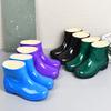 Short Rain Shoes Women's Velvet Warm Adult Rain Boots Rubber Shoes Wear-resistant Thick-soled Work Lightweight Waterproof Shoes