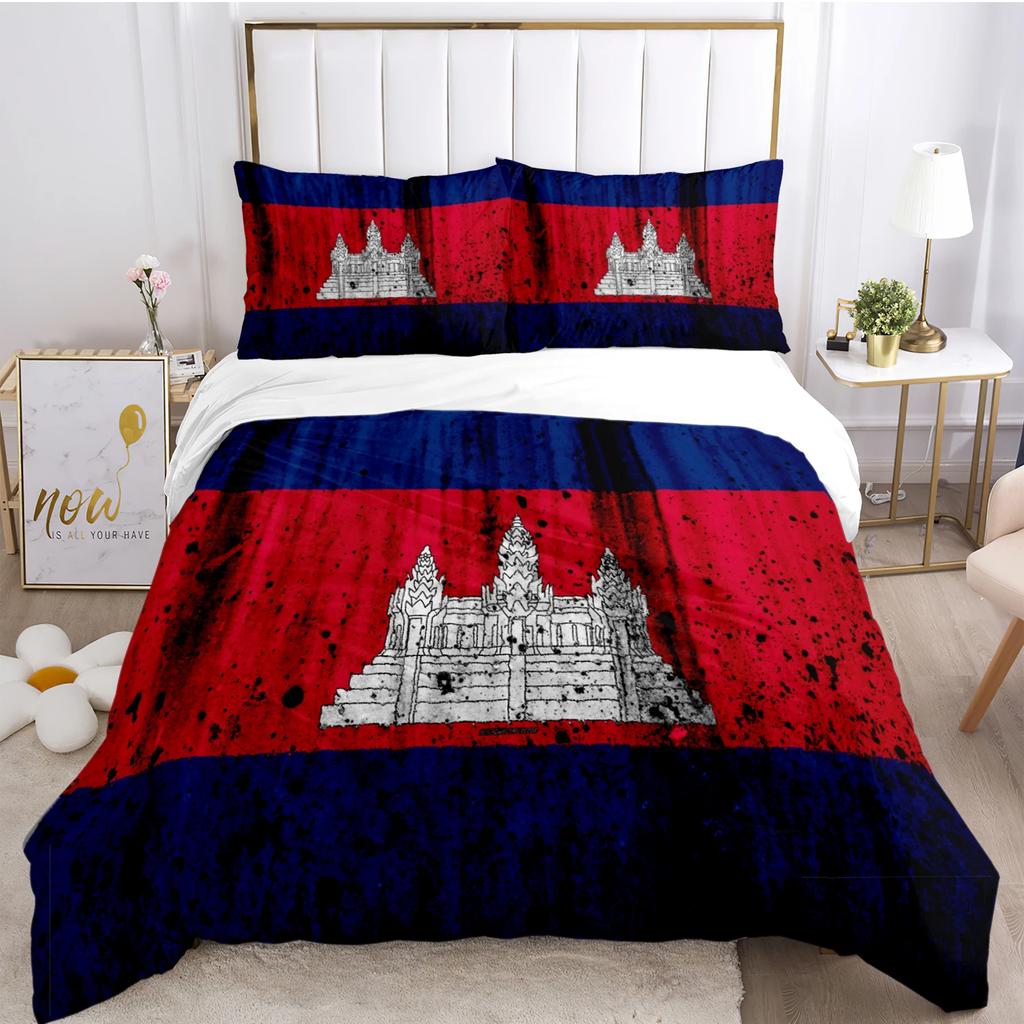 US UK National Flag Digital Polyest Duvet Cover Bedding Sets Soft Quilt Cover and Pillowcases for Teens Single/Double/Queen/King