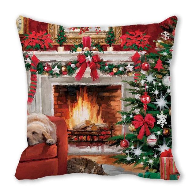 Christmas Ornament Navidad Noel Xmas Gifts Christmas Cushion Cover Merry Christmas Decorations for Home