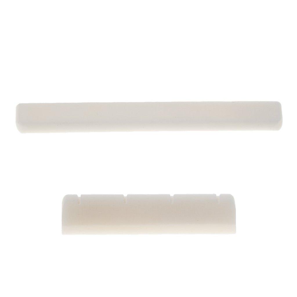 SONONIA 2 Sets Cow Bone Bridge Saddle for Ukulele Stringed Instrument Parts White
