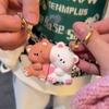1Pair Cute Resin Bear Couple Magnetic Keychain Cartoon Animal Doll Bag Pendant Kawaii Key Chains Gifts for Lovers Ornaments