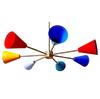Modern Ceiling Pendent Light Multicolor Lamp for a Vibrant Ambience Classic Elegant Light Fixture 9 Trumpet Shades Arms Lamp