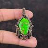 Copper Green Turquoise Gemstone Pendant Copper Wire Wrapped Jewelry Decent Pendant Handmade Jewelry Copper Wire Wrapped Pendant Gift For Her