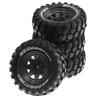 Buerjia Metal 1.9" Beadlock Wheels and Tires for 1:10 RC Crawler Cars, Replacement for Axial 10 90046 4 Redcat GEN8, Black