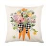 Cartoon Black and White Plaid Rabbit Print Pillow Cover Western Easter Home Living Room Cushion Cover Pillow