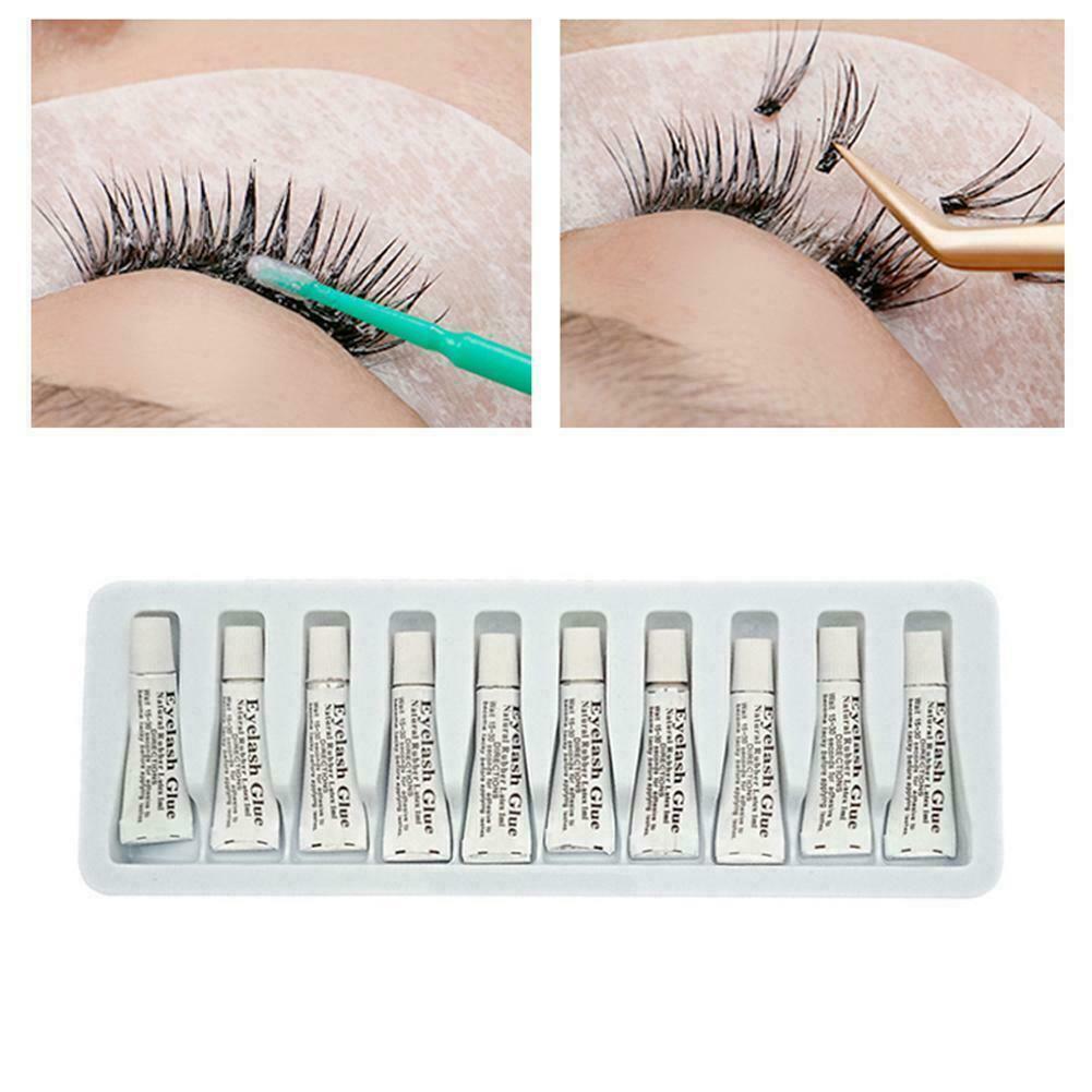 10x Natural Rubber Latex Eyelash Waterproof White Glue Eye False Eyelash N5C1