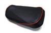 Custom Seat Covers for Honda Zoomer AF58 Made with Premium Thick Embossed Easy Installation with Elastic Top Dimpled Black with Red Japanese-made,
