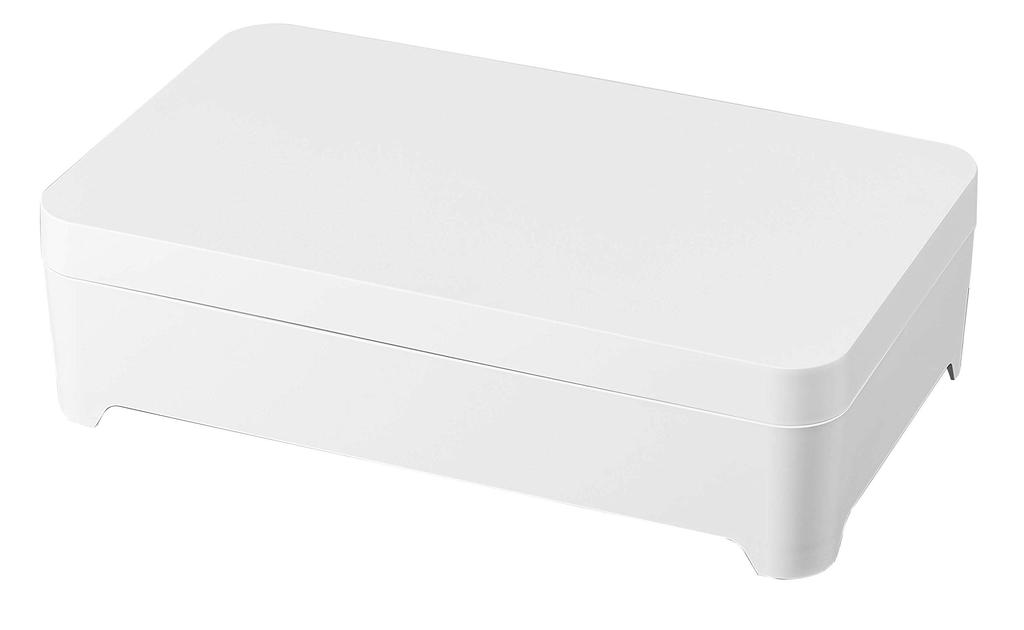 Yamazaki Jitsugyo 4911 Tabletop Draining Tray with Lid Tower Square White Tower Refrigerator Storage Convenient for Pots and Barbecues Approx.