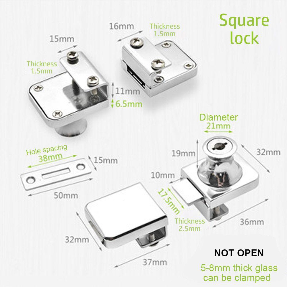 With Key Hardware Accessories Hasp Cabinet Door Locks Window Lock Mall Display Glass Cabinet Lock