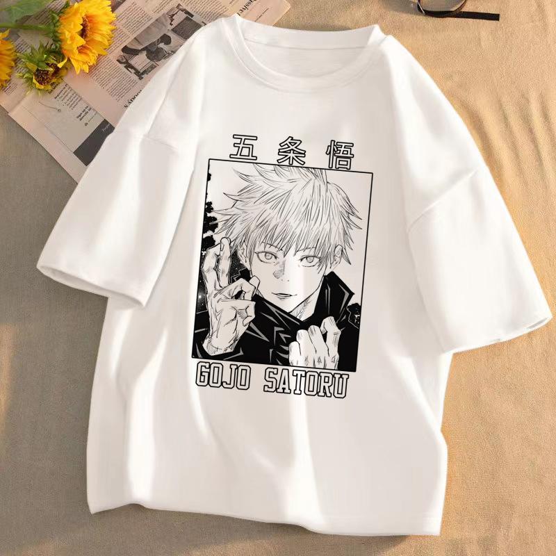Japanese Manga Gojo Satoru T Shirt Women Tops Jujutsu Kaisen Anime T-shirt Unisex Harajuku Kawaii Short Sleeve Tee Summer Top