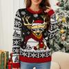 Women's Fashion Christmas Elk  Knitted Sweater Top