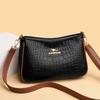 Women'S Bag Fashionable Multi-Layer Crocodile Pattern Large Capacity Mobile Phone Fashion Women'S Oblique Span Bag Soft Leather Small