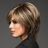 Women Short Straight Wig Wispy Bangs Natural Heat Resistant High Temperature Fiber Ladies Highlights Bobo Synthetic Hair