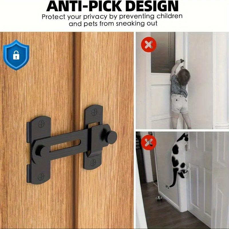 1pc Stainless Steel Sliding Barn Door Lock - 180 Degree Flip,Uncharged- Home Security & Safety Enhancer, Fits Various Door Types