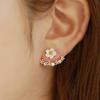 E765 Korean Daisy Flower Hanging Earrings