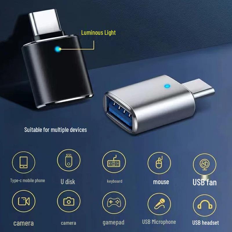 Type-C To USB 3.0 OTG Adapter & Car Charger with USB Flash Drive & Card Reader.