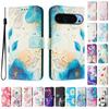 Blue Flower Forest Luxury Painted Leather Case Wallet Book Style Cover for Google Pixel 5,5a 5G/ 6,6a,6 Pro/ 7,7a,7 Pro/ 8,8a,8 Pro /9,9 Pro,9 Pro XL