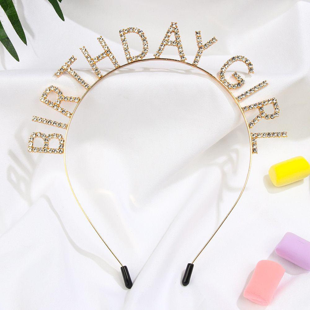 Styling Women Metal Alloy Birthday Party Tiara Princess Crown Birthday Girl Headband Hair Hoop