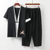 Men's Clothing Large Size Tracksuit Husband Summer Suit Linen T-shirt Fashion Male Set Chinese Style Plus Two Piece