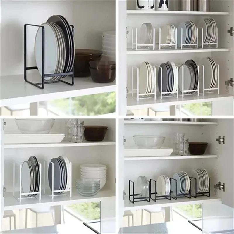 S/L New Portable Pot Rack Cover Kitchen Plate Rack Dish Drying Rack Kitchen Dish Rack Plate Organizer Drainer Cabinet Sort Rack