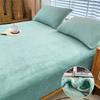 Winter Warm Plush Fitted Sheet Elastic Mattress Cover Fluffy Velvet Fleece Bed Linen Couple Thermal Double Bed King Size